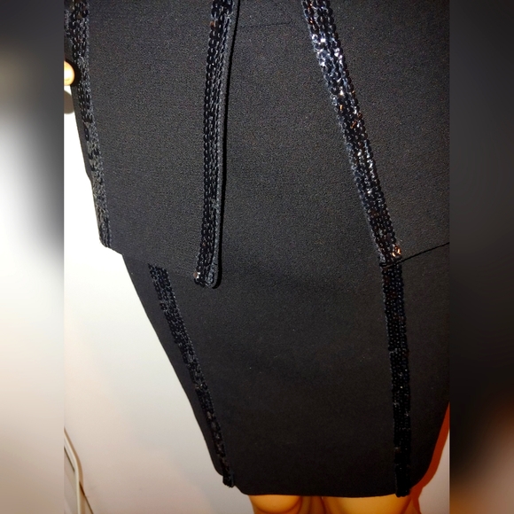 LOUIS FERAUD/ ESCADA 38 8 COUTURE WOOL SEQUINS TAILORED SHORT SKIRT SUIT - Picture 4 of 16